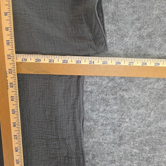 Faherty Dream Cotton Gauze Desmond Blouse Womens Medium Charcoal Lightweight Top - Picture 7 of 9